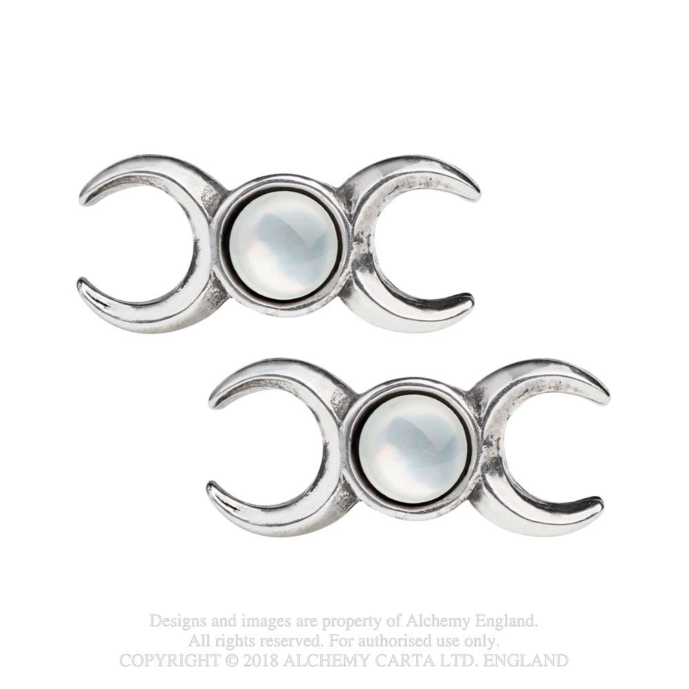 Triple Goddess Stud Earrings