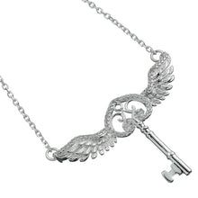 Load image into Gallery viewer, Harry Potter Embellished with Crystals Flying Key Necklace
