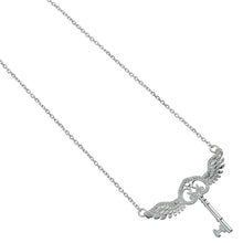 Load image into Gallery viewer, Harry Potter Embellished with Crystals Flying Key Necklace
